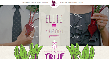 One page design Love Beets
